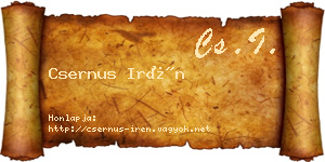 Csernus Irén névjegykártya
